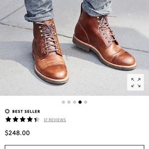 J. Crew mens Kenton leather cap-toe boots.